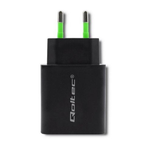 QOLTEC ŁADOWARKA SIECIOWA 18W | 5-12V | 1.5-3A | USB TYP C PD | USB QC 3.0 | CZARNA QOLTEC ŁADOWARKA SIECIOWA 18W | 5-12V | 1.5-3A | USB TYP C PD | USB QC 3.0 | CZARNA
