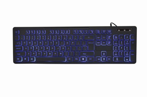 GEMBIRD KLAWIATURA MULTIMEDIALNA Z TRÓJKOLOROWYM PODŚWIETLENIEM USB, US LAYOUT, CZARNA GEMBIRD KLAWIATURA MULTIMEDIALNA Z TRÓJKOLOROWYM PODŚWIETLENIEM USB, US LAYOUT, CZARNA
