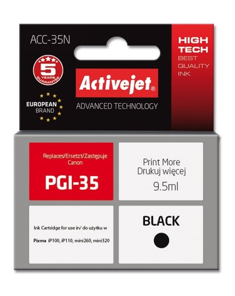 Activejet ACC-35N Tusz (zamiennik Canon PGI-35; Supreme; 9,5 ml; czarny) Activejet ACC-35N Tusz (zamiennik Canon PGI-35; Supreme; 9,5 ml; czarny)