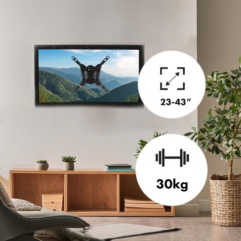 MACLEAN UCHWYT DO TELEWIZORA LUB MONITORA, MAX. VESA 200X200, 23-43", 30KG, CZARNY MC-418 MACLEAN UCHWYT DO TELEWIZORA LUB MONITORA, MAX. VESA 200X200, 23-43", 30KG, CZARNY MC-418