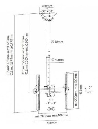 Uchwyt do TV TECHLY 309333 (nośność 50kg /32 - 55 cali)