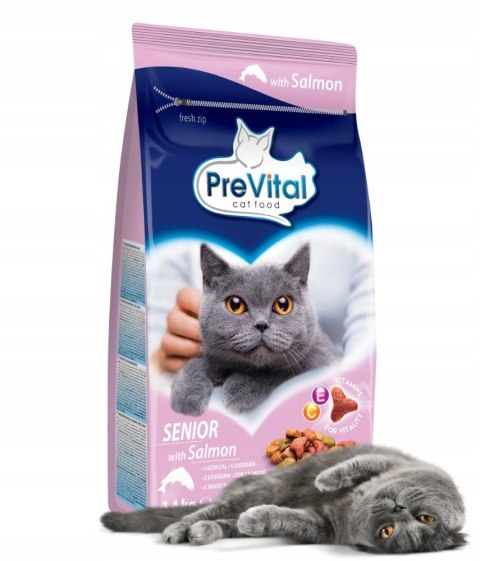 PREVITAL łosoś senior karma sucha dla kotów 1,4kg PREVITAL łosoś senior karma sucha dla kotów 1,4kg