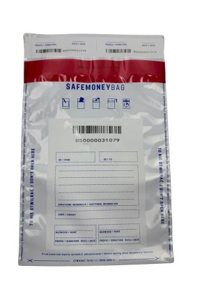SAFEMONEYBAG Koperty bezpiecznie depozytowe biała B4 260x370+35 100 szt