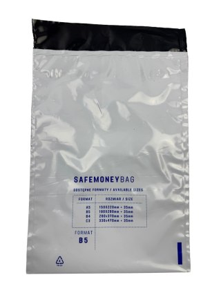 SAFEMONEYBAG Koperty bezpiecznie depozytowe biała B4 260x370+35 100 szt