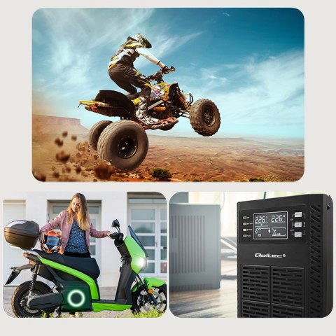 Qoltec Automatyczna ładowarka do akumulatora AGM GEL STD 6V 12V | Prostownik 30W z funkcją naprawy i wyświetlaczem LED | 2A | Di