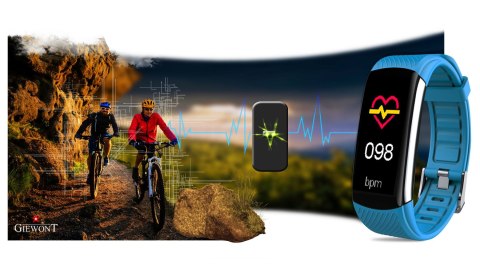 Smartband Giewont Czarny GW200-7 + Pasek Niebieski