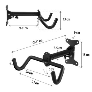 MACLEAN ROWEROWY UCHWYT ŚCIENNY POZIOMY, STAL, MAX. OBCIĄŻENIE 30KG MC-484
