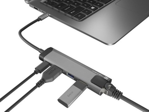 NATEC MULTIPORT FOWLER GO USB-C -> HUB USB 3.0 X2, HDMI 4K, USB-C PD, RJ45 NMP-1985 NATEC MULTIPORT FOWLER GO USB-C -> HUB USB 3.0 X2, HDMI 4K, USB-C PD, RJ45 NMP-1985
