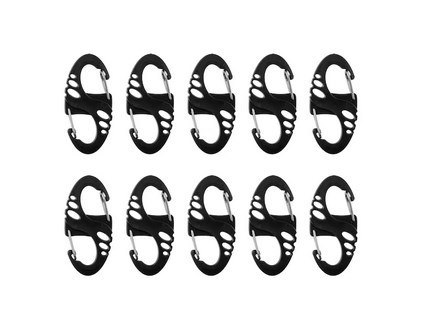 Zestaw karabińczyków Mil-Tec S-Hook - Czarny Zestaw karabińczyków Mil-Tec S-Hook - Czarny