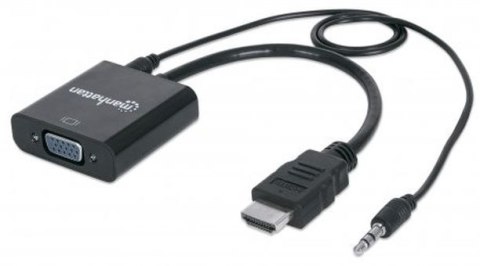 Konwerter MANHATTAN HDMI (M) + Jack 3.5 mm - VGA (F) VGA - HDMI + 3.5 mm audio 151450 Konwerter MANHATTAN HDMI (M) + Jack 3.5 mm - VGA (F) VGA - HDMI + 3.5 mm audio 151450