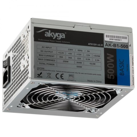 Zasilacz Akyga AK-B1-500 (500 W; Pasywne; 120 mm) Zasilacz Akyga AK-B1-500 (500 W; Pasywne; 120 mm)