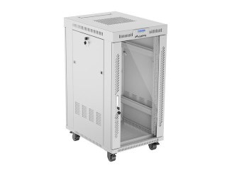 LANBERG SZAFA RACK STOJĄCA 19" 22U 600X800 SZARA DRZWI SZKLANE LCD V2 (FLAT PACK)