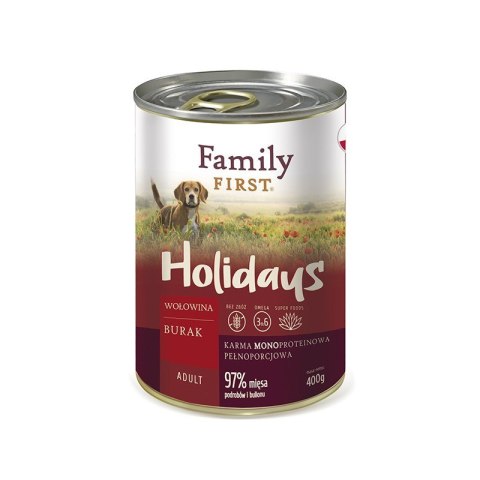 FamilyFirst Wołowina+burak+monoproteina adult 400g FamilyFirst Wołowina+burak+monoproteina adult 400g