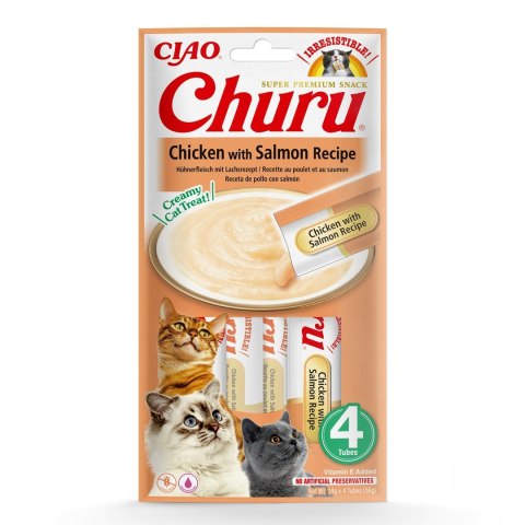 INABA Churu Kurczak z łososiem - przysmak dla kota - 4x14 g INABA Churu Kurczak z łososiem - przysmak dla kota - 4x14 g
