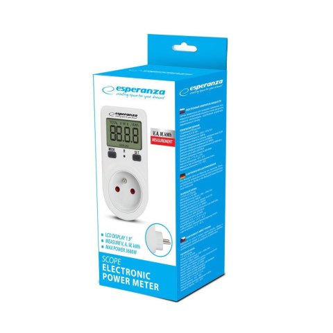 ESPERANZA ELEKTRONICZNY MIERNIK ZUŻYCIA PRĄDU SCOPE ELA102 ESPERANZA ELEKTRONICZNY MIERNIK ZUŻYCIA PRĄDU SCOPE ELA102