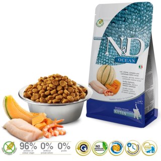 FARMINA N&D OCEAN CAT COD, SHRIMP, PUMPKIN & CANTALOUPE MELON KITTEN 1,5kg