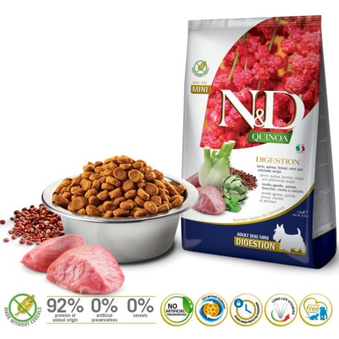 FARMINA N&D QUINOA DOG DIGESTION ADULT MINI 2,5kg