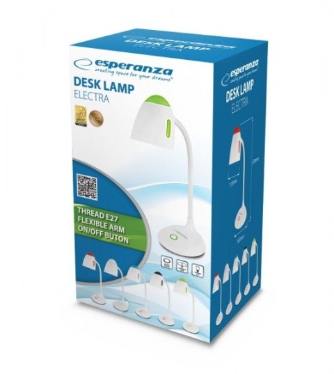 ESPERANZA LAMPKA BIURKOWA E27 ELECTRA BIAŁA ELD110W