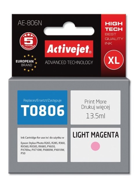 Activejet AE-806N Tusz (zamiennik Epson T0806; Supreme; 13,5 ml; jasny czerwony) Activejet AE-806N Tusz (zamiennik Epson T0806; Supreme; 13,5 ml; jasny czerwony)