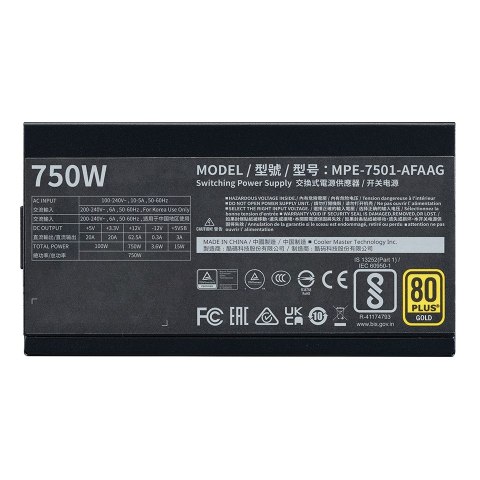 COOLER MASTER ZASILACZ MWE Gold 750 -V2 ATX3.1 COOLER MASTER ZASILACZ MWE Gold 750 -V2 ATX3.1