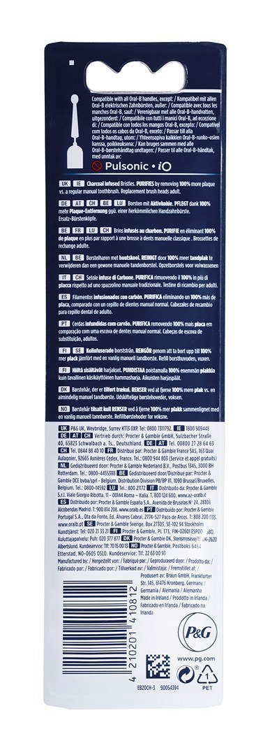Braun końcówki Oral-B PureClean Activated Carbon Braun końcówki Oral-B PureClean Activated Carbon