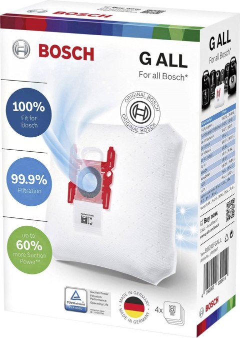 Worek do odkurzacza Bosch (Włókno syntetyczne; BOSCH BBZ 41FGALL; 4 szt.) Worek do odkurzacza Bosch (Włókno syntetyczne; BOSCH BBZ 41FGALL; 4 szt.)