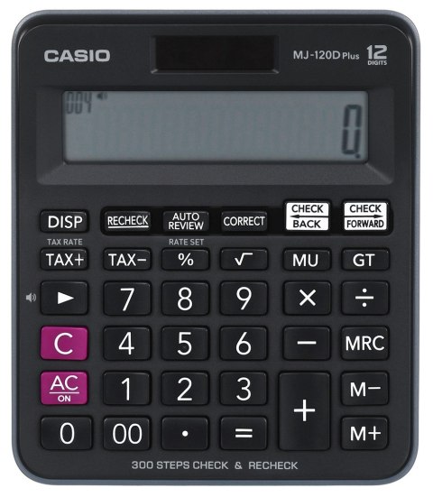 CASIO KALKULATOR BIUROWY MJ-120D PLUS CZARNY, 12 CYFROWY WYŚWIETLACZ CASIO KALKULATOR BIUROWY MJ-120D PLUS CZARNY, 12 CYFROWY WYŚWIETLACZ