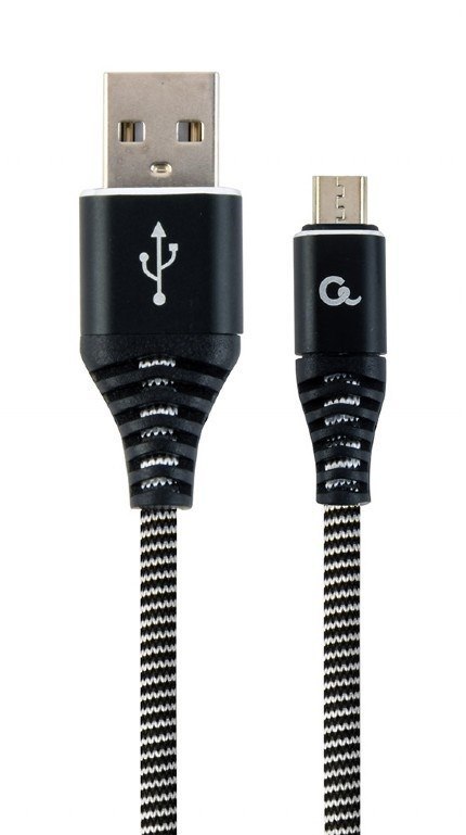GEMBIRD KABEL PREMIUM MICRO USB 2.0 AM-MBM5P (METALOWE WTYKI,OPLOT) 2M, CZARNY/BIAŁY GEMBIRD KABEL PREMIUM MICRO USB 2.0 AM-MBM5P (METALOWE WTYKI,OPLOT) 2M, CZARNY/BIAŁY