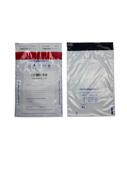 SAFEMONEYBAG Koperty bezpiecznie depozytowe transparent B4 260x370+35 100 szt SAFEMONEYBAG Koperty bezpiecznie depozytowe transparent B4 260x370+35 100 szt