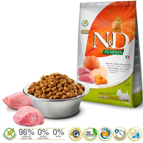 FARMINA N&D GF PUMPKIN BOAR&APPLE ADULT MINI 800g