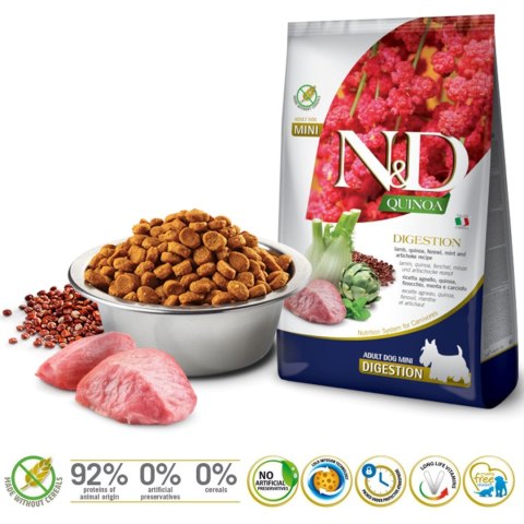 FARMINA N&D QUINOA DOG DIGESTION ADULT MINI 800g