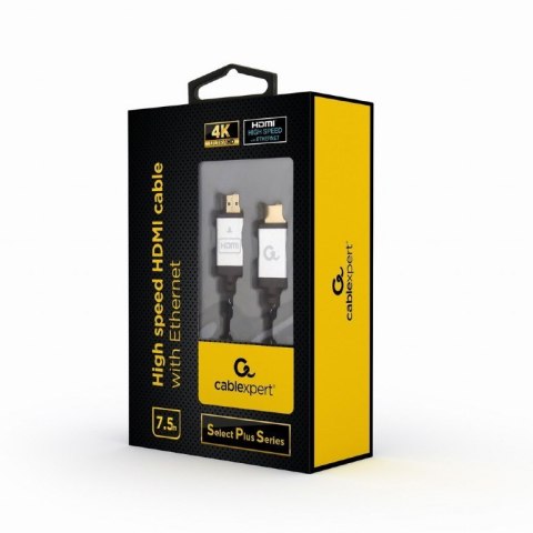 Kabel GEMBIRD Seria select plus CCB-HDMIL-7.5M (HDMI M - HDMI M; 7,5m; kolor czarny) Kabel GEMBIRD Seria select plus CCB-HDMIL-7.5M (HDMI M - HDMI M; 7,5m; kolor czarny)