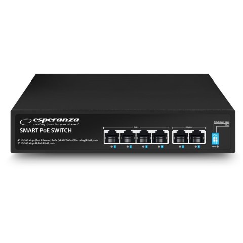 ESPERANZA SWITCH 6-PORTOWY POE 10/100M 60W SPINNER ENS105 ESPERANZA SWITCH 6-PORTOWY POE 10/100M 60W SPINNER ENS105
