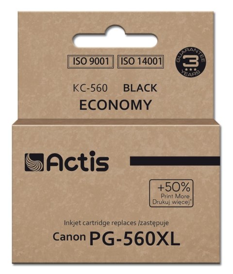Actis KC-560 Tusz (zamiennik Canon PG-560XL; Supreme; 22 ml; czarny). Drukuje więcej o 50% względem OEM. Actis KC-560 Tusz (zamiennik Canon PG-560XL; Supreme; 22 ml; czarny). Drukuje więcej o 50% względem OEM.