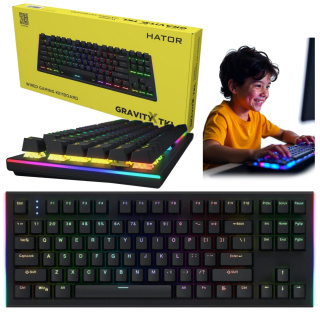 Klawiatura mechaniczna HATOR Gravity X TKL HTK550 czarna aluminiowa RGB