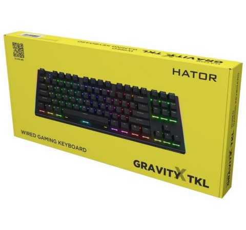 Klawiatura mechaniczna HATOR Gravity X TKL HTK550 czarna aluminiowa RGB Klawiatura mechaniczna HATOR Gravity X TKL HTK550 czarna aluminiowa RGB