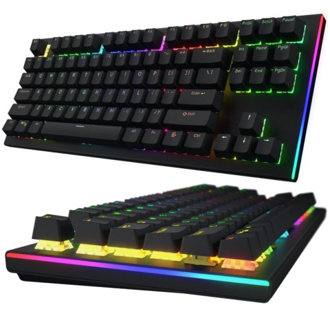 Klawiatura mechaniczna HATOR Gravity X TKL HTK550 czarna aluminiowa RGB Klawiatura mechaniczna HATOR Gravity X TKL HTK550 czarna aluminiowa RGB