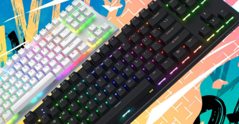 Klawiatura mechaniczna HATOR Gravity X TKL HTK551 biała aluminiowa RGB