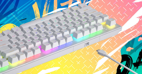Klawiatura mechaniczna HATOR Gravity X TKL HTK551 biała aluminiowa RGB