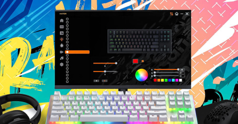 Klawiatura mechaniczna HATOR Gravity X TKL HTK551 biała aluminiowa RGB