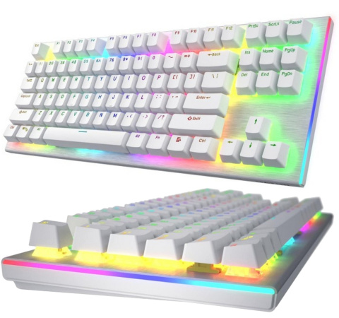 Klawiatura mechaniczna HATOR Gravity X TKL HTK551 biała aluminiowa RGB