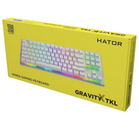 Klawiatura mechaniczna HATOR Gravity X TKL HTK551 biała aluminiowa RGB