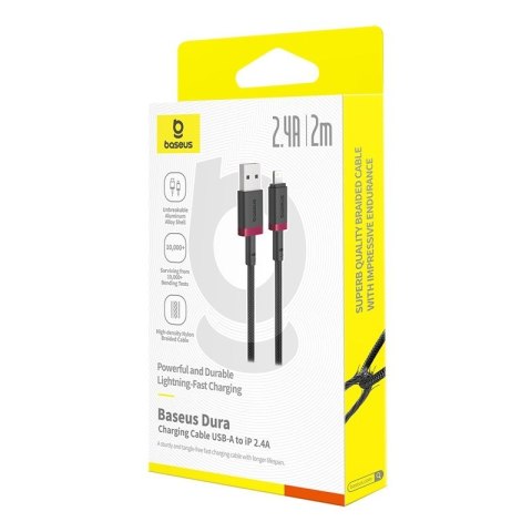 Kabel Baseus Dura 2.4A 2m (czerwono-czarny) Kabel Baseus Dura 2.4A 2m (czerwono-czarny)