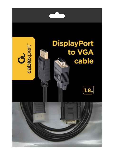 Kabel GEMBIRD CCP-DPM-VGAM-6 (D-Sub (VGA) M - DisplayPort M; 1,8m; kolor czarny) Kabel GEMBIRD CCP-DPM-VGAM-6 (D-Sub (VGA) M - DisplayPort M; 1,8m; kolor czarny)