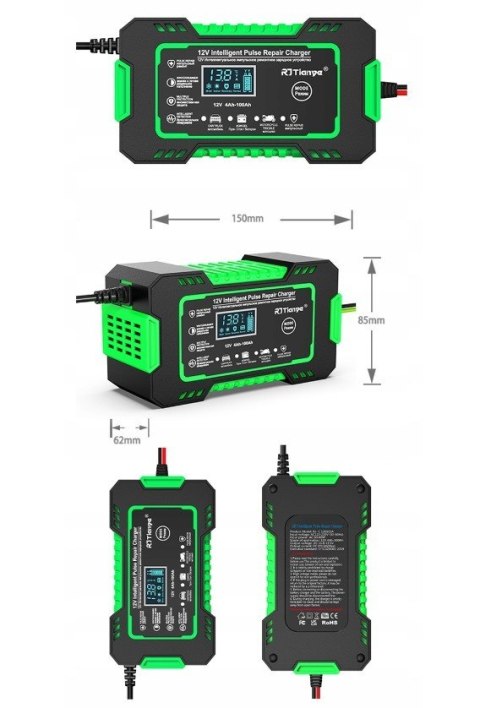 Prostownik akumulatorowy RJ Tianye RJ-C 120501A 12V, 6A Prostownik akumulatorowy RJ Tianye RJ-C 120501A 12V, 6A