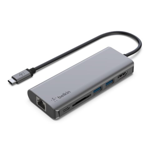 BELKIN 6-1 Multiport Adapter AVC008btSGY (Szary /USB Typ C ) BELKIN 6-1 Multiport Adapter AVC008btSGY (Szary /USB Typ C )