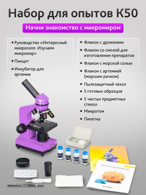 (RU) Mikroskop Levenhuk Rainbow 2L Amethyst\Ametyst