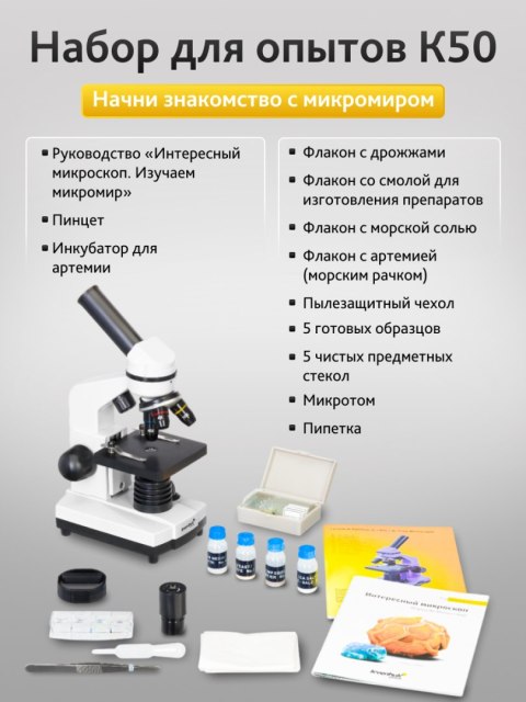 (RU) Mikroskop Levenhuk Rainbow 2L Moonstone\Kamień Księżycowy