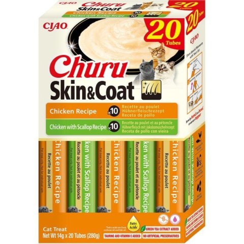 INABA CAT CHURU SKIN & COAT CHICKEN przysmak dla kota 20x14g (280g) INABA CAT CHURU SKIN & COAT CHICKEN przysmak dla kota 20x14g (280g)