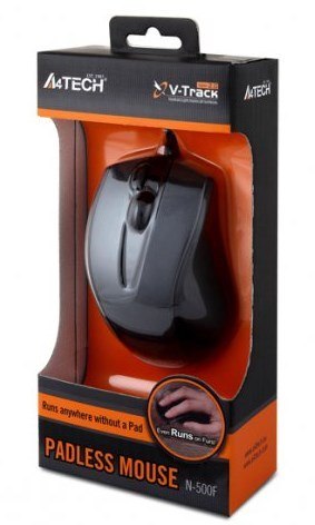 Mysz A4 TECH V-track N-500F-1 A4TMYS40975 (optyczna; 1000 DPI; kolor czarny) Mysz A4 TECH V-track N-500F-1 A4TMYS40975 (optyczna; 1000 DPI; kolor czarny)